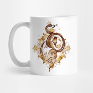 golden snake ornament with golden crown Mug